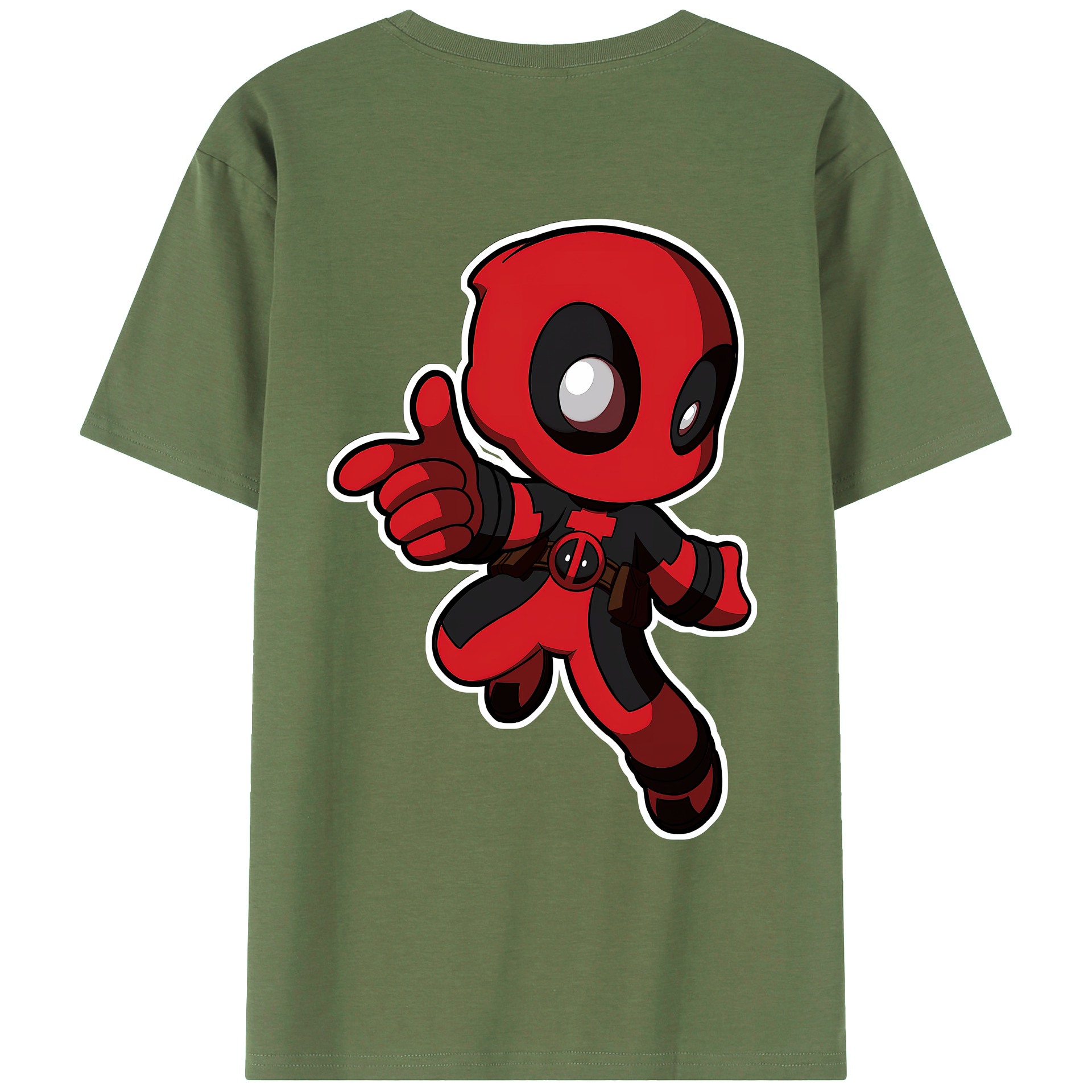 （画像用） Deadpool デッドプール 綿100％ メンズ半袖Tシャツ（バックプリント） 通気性
